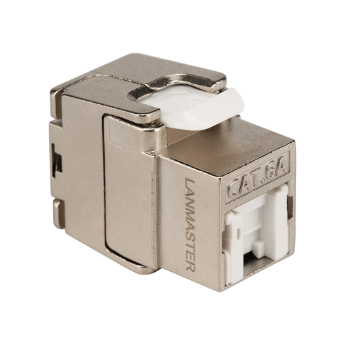 Модуль Keystone ToolLess, RJ45, экранированный, кат.6A, со встроенной шторкой, 180 градусов